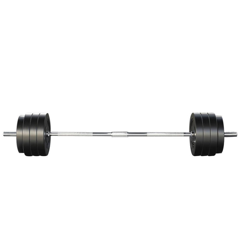 78KG Barbell Weight Set Plates Bar Bench Press Fitness Exercise Home Gym 168cm - John Cootes