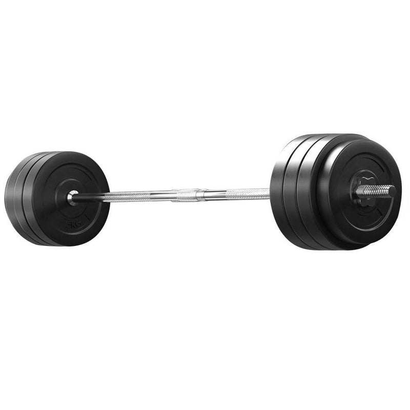 78KG Barbell Weight Set Plates Bar Bench Press Fitness Exercise Home Gym 168cm - John Cootes