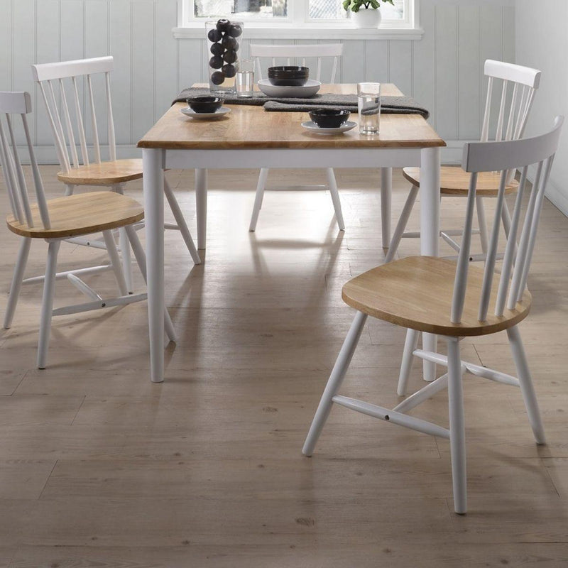 7pcs Scandinavian Dining Sets 1.5m Table 6 Chairs in Danish Natural Oak - John Cootes