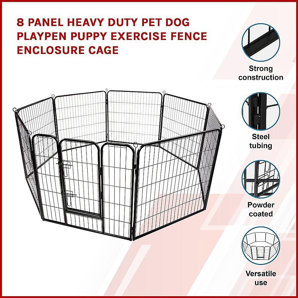 8 Panel Heavy Duty Pet Dog Playpen Puppy Exercise Fence Enclosure Cage - John Cootes