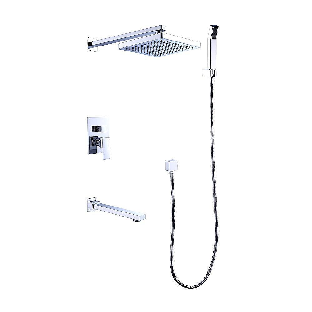 8" Rain Shower Head Straight Wall Arm Mixer Set Wall Bath Spout Outlet Tap - John Cootes