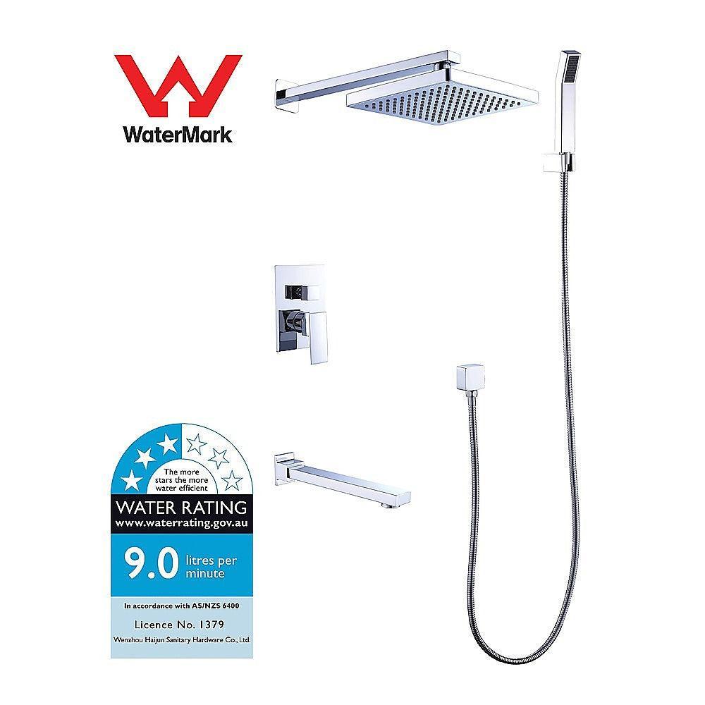 8" Rain Shower Head Straight Wall Arm Mixer Set Wall Bath Spout Outlet Tap - John Cootes