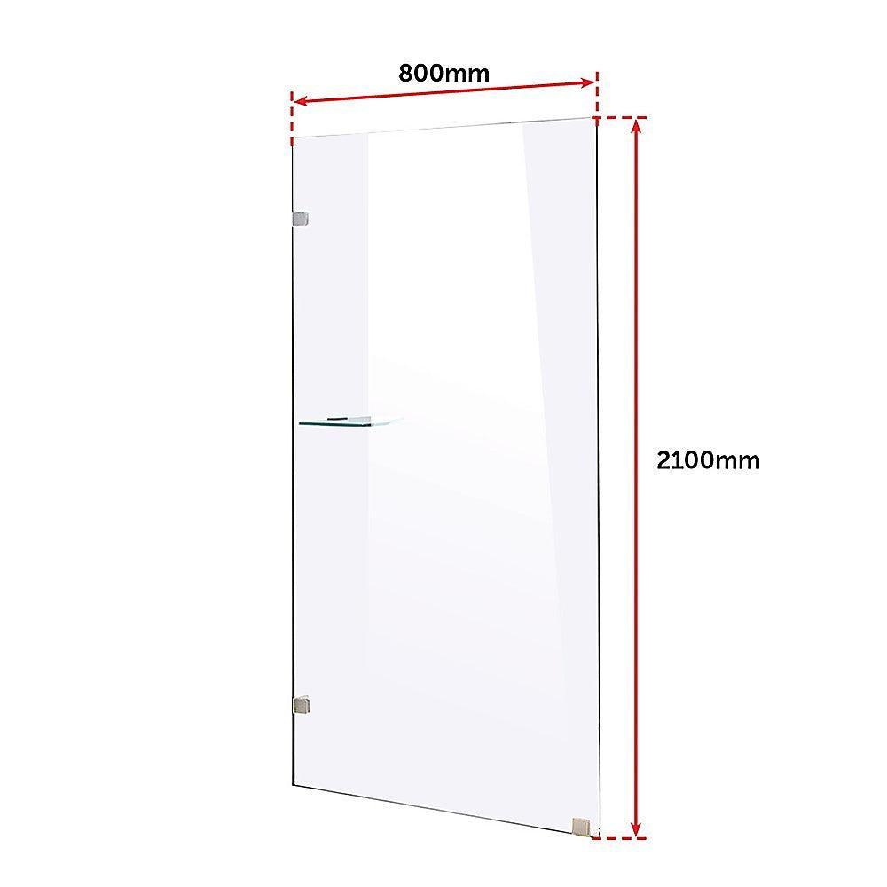 800 x 2100mm Frameless 10mm Safety Glass Shower Screen - John Cootes