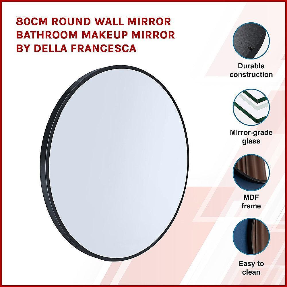 80cm Round Wall Mirror Bathroom Makeup Mirror by Della Francesca - John Cootes