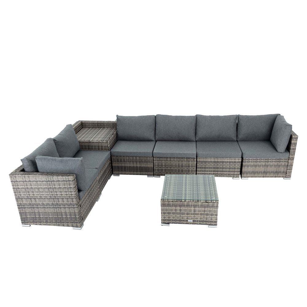 8PCS Outdoor Furniture Modular Lounge Sofa Lizard &#8211; Grey - John Cootes