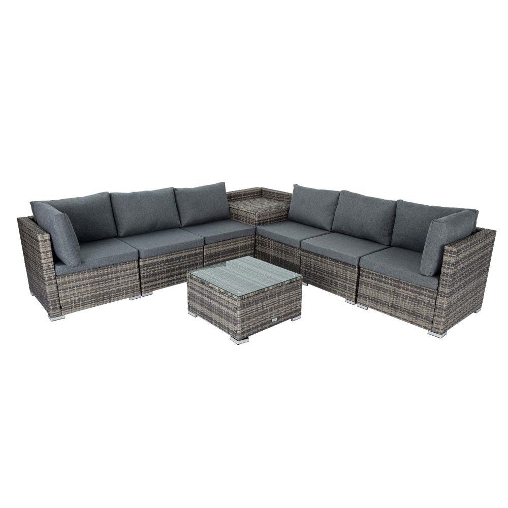 8PCS Outdoor Furniture Modular Lounge Sofa Lizard &#8211; Grey - John Cootes