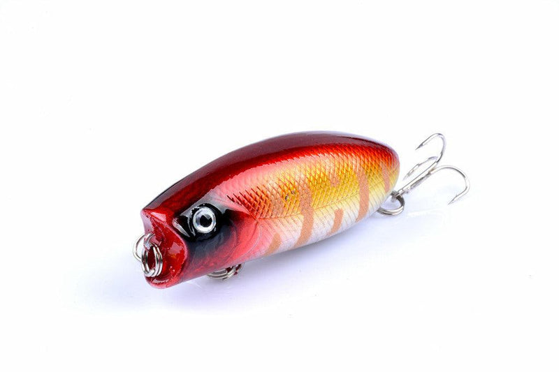 Top Water Lures, Inner Weight Steel Ball Popper Lure Fish Shape Design  Bright Color For Sea Fishing 