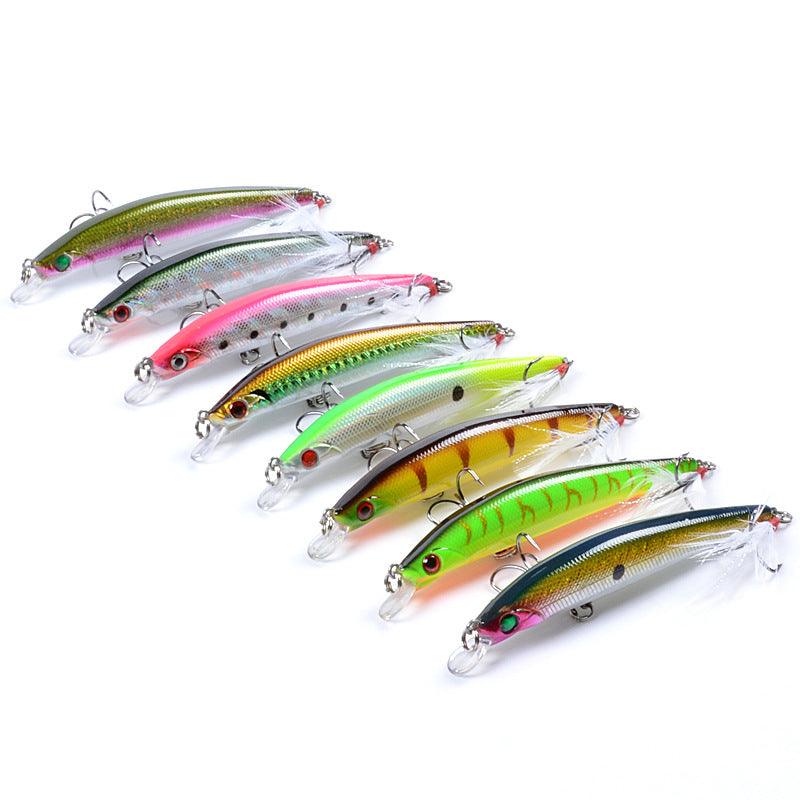 8x Popper Minnow 11.2cm Fishing Lure Lures Surface Tackle Fresh Saltwater - John Cootes