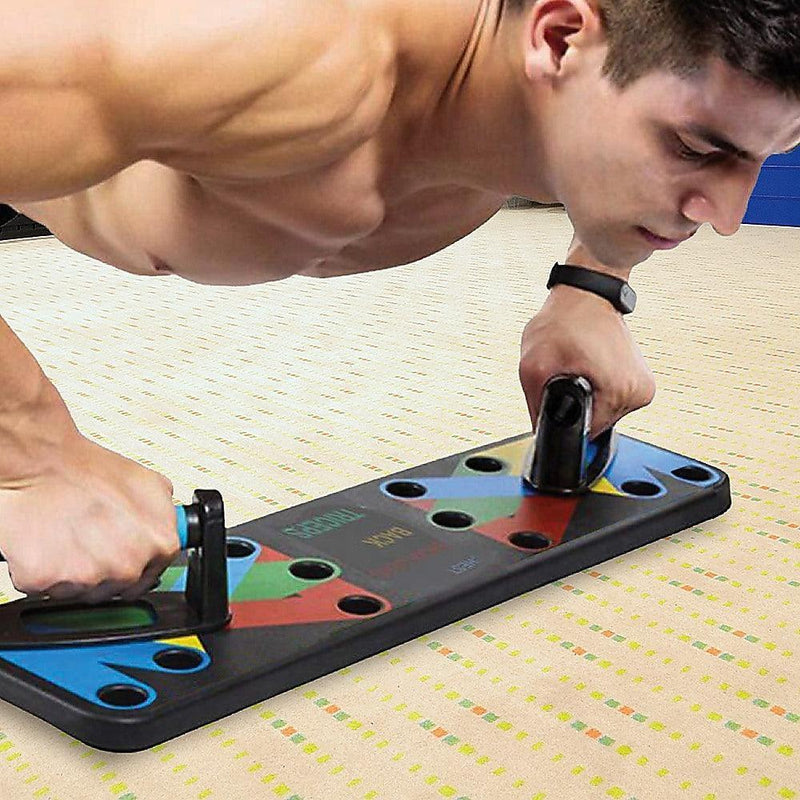 9 in 1 Push Up Board Yoga Bands Fitness Workout Train Gym Exercise Pushup Stand - John Cootes