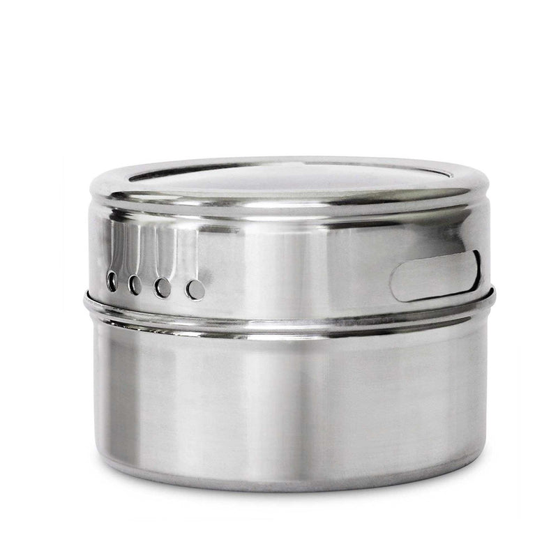 9 Magnetic Spice Jar Tins and Steel Rack - 150g Seasoning Storage Containers - John Cootes