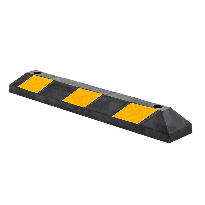 90cm Heavy Duty Rubber Curb Parking Guide Wheel Driveway Stopper Reflective Yellow - John Cootes