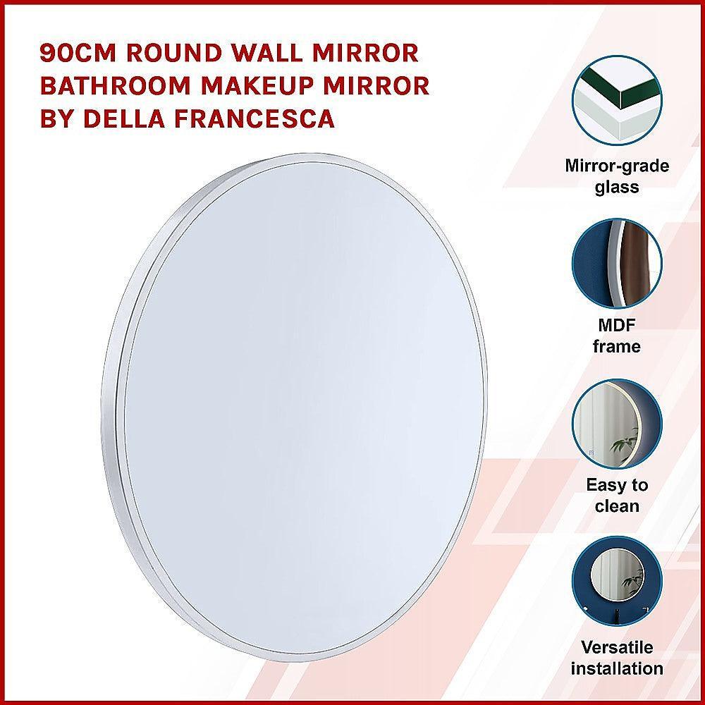 90cm Round Wall Mirror Bathroom Makeup Mirror by Della Francesca - John Cootes