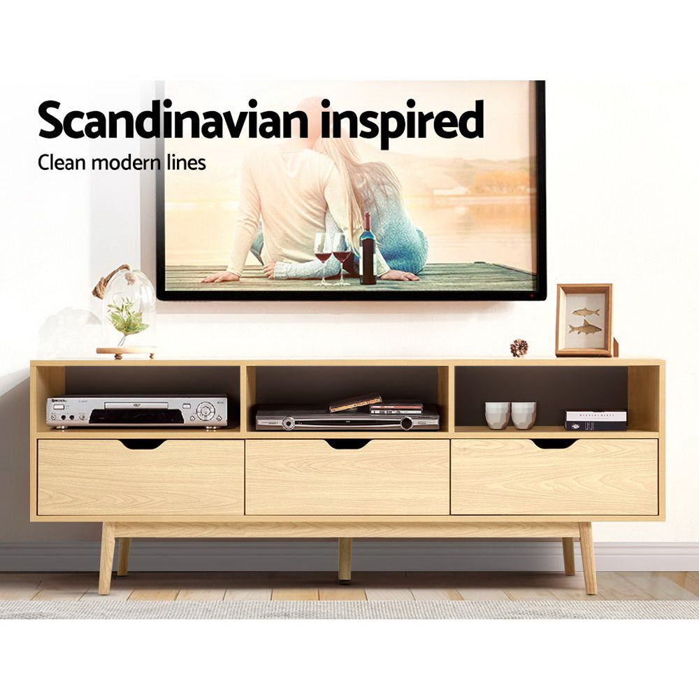 Artiss Wooden Scandinavian Entertainment Unit - Natural