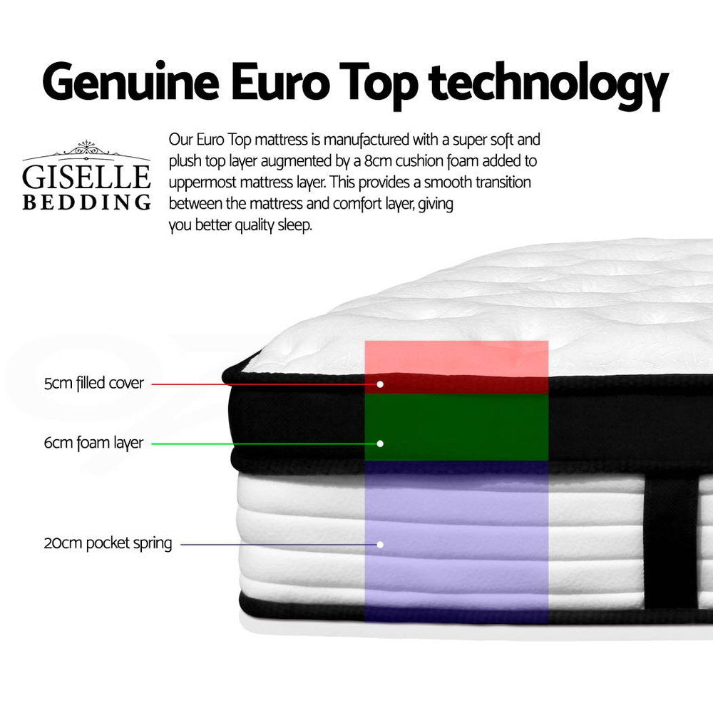 Giselle Bedding 31cm Mattress Euro Top Single