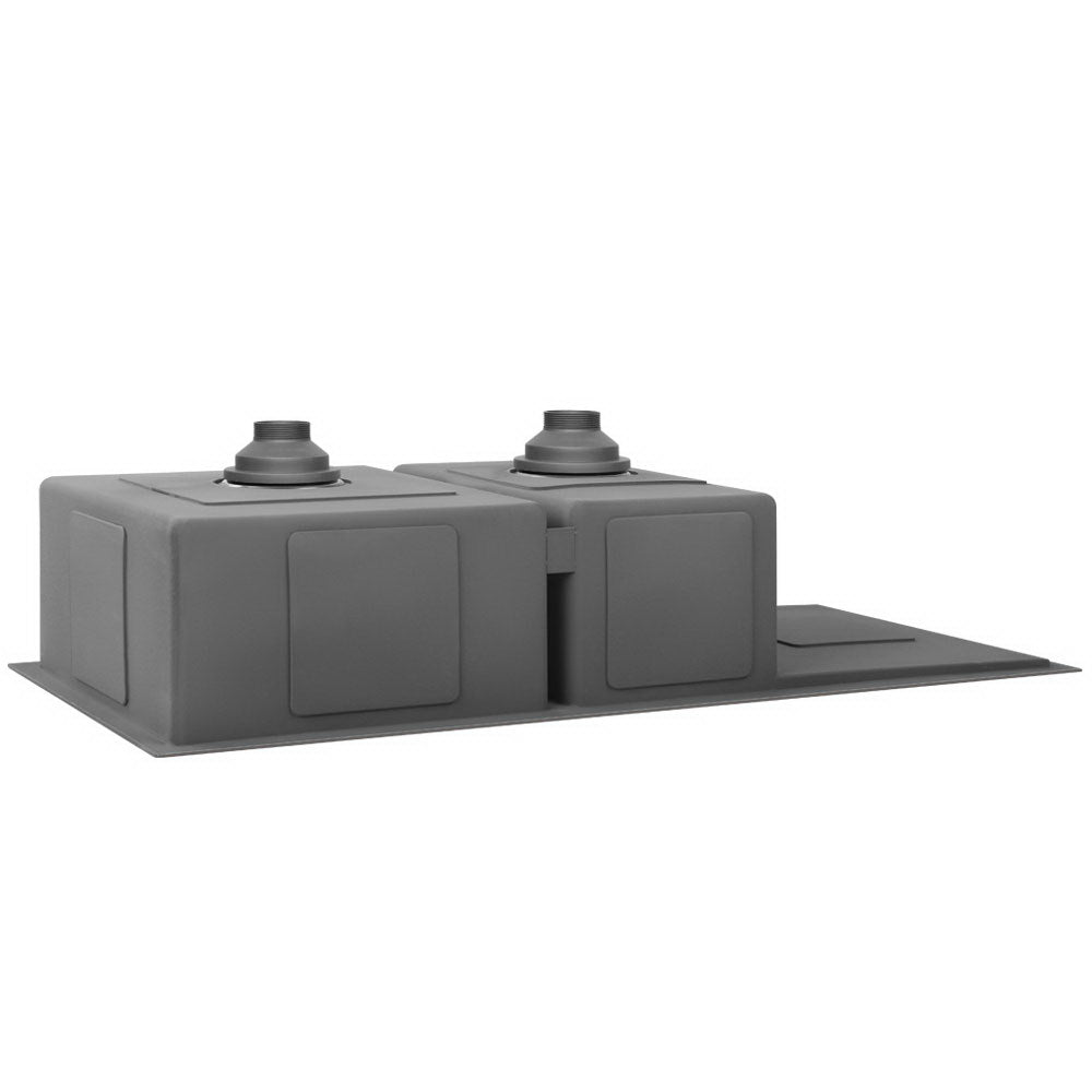 Cefito Kitchen Sink 100X45CM Stainless Steel Basin Double Bowl Black