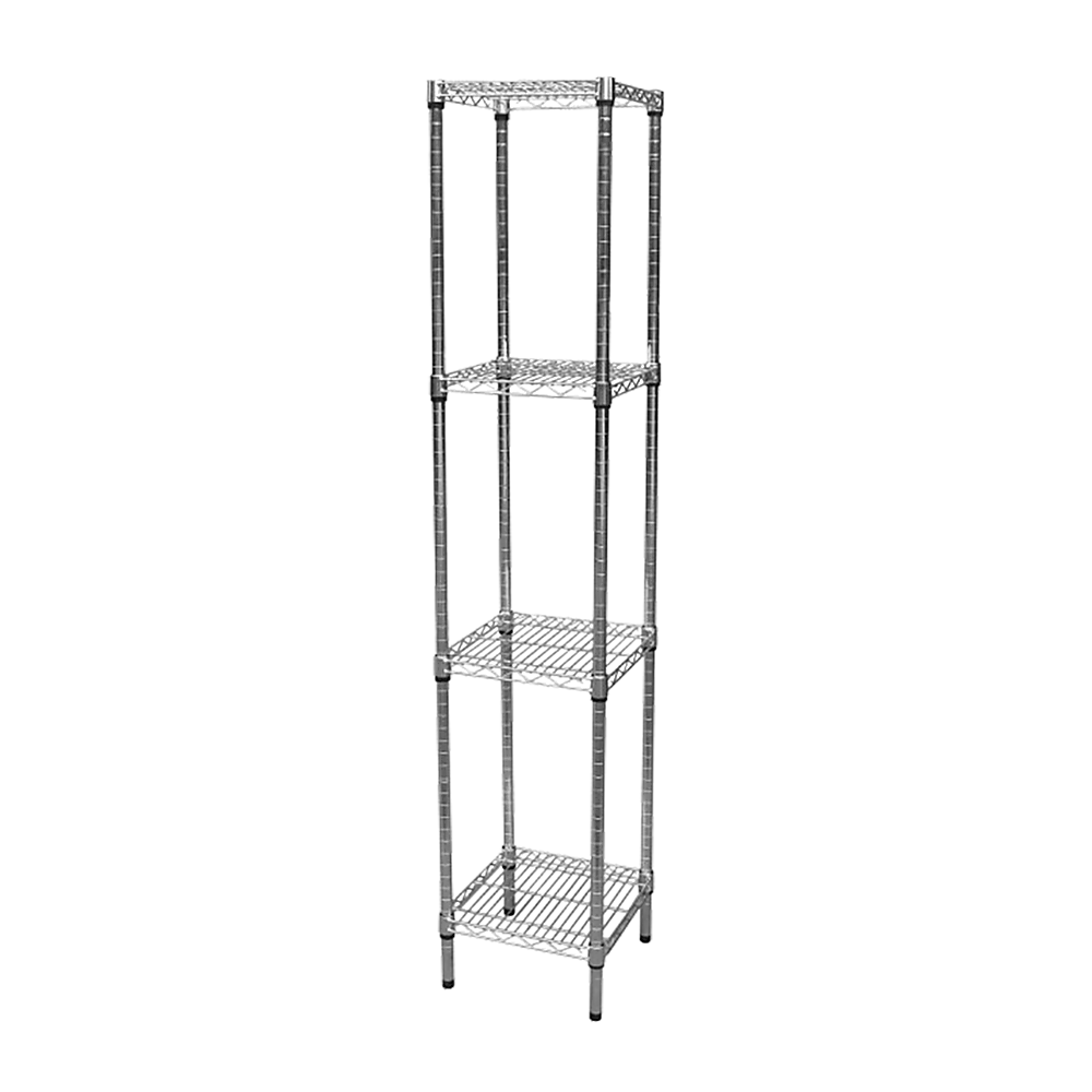 Modular Chrome Wire Storage Shelf 350 x 350 x 1800 Steel Shelving