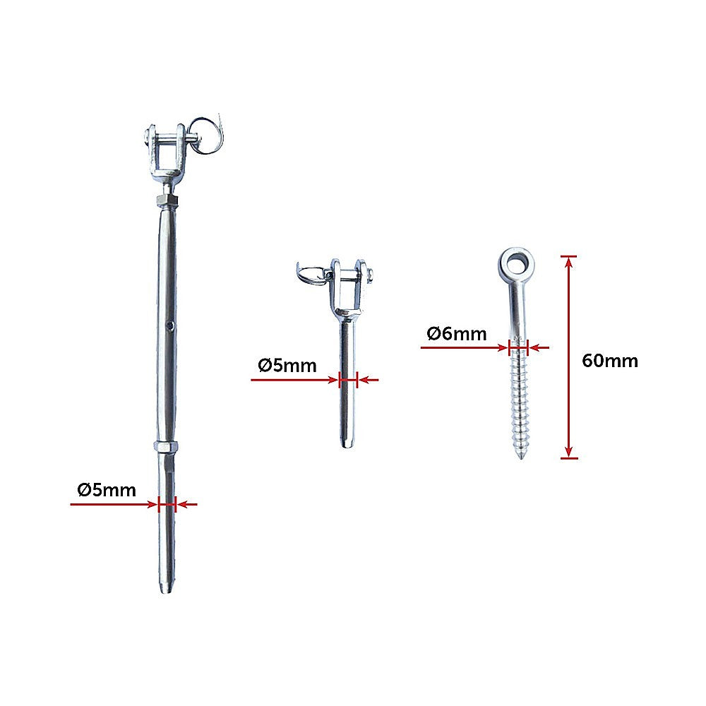 20 x Stainless Wire Rope Balustrade Kit