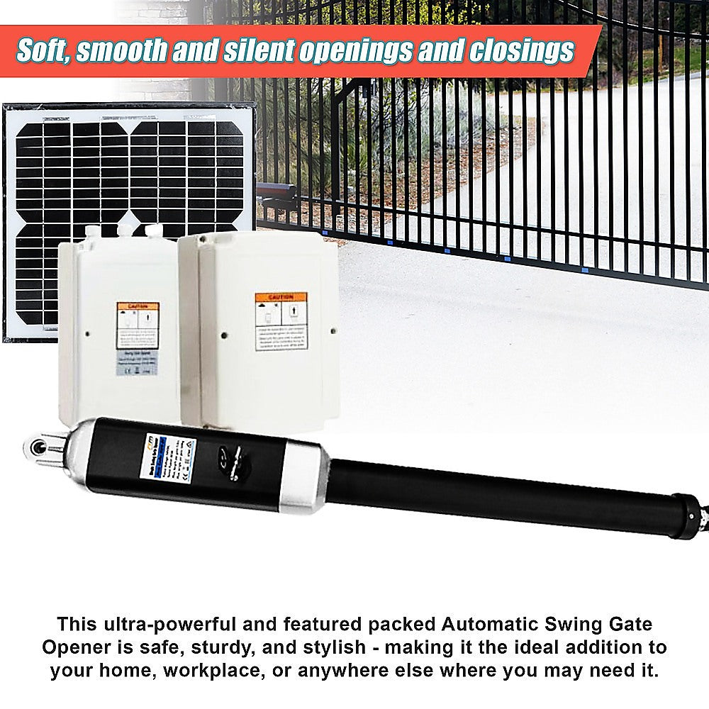 500KG 10W Solar Single Swing Auto Motor Remote Gate Opener