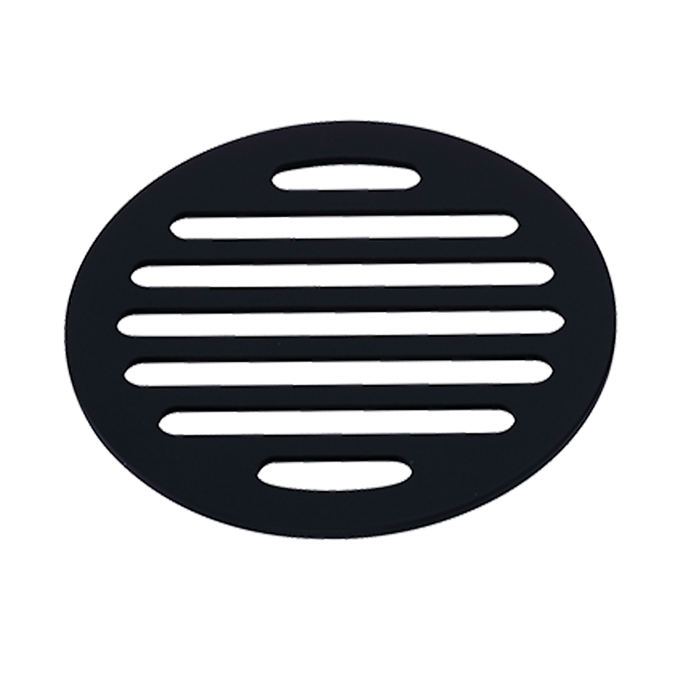 Square Black Floor Grate Drain 110 mm Full Brass Construction