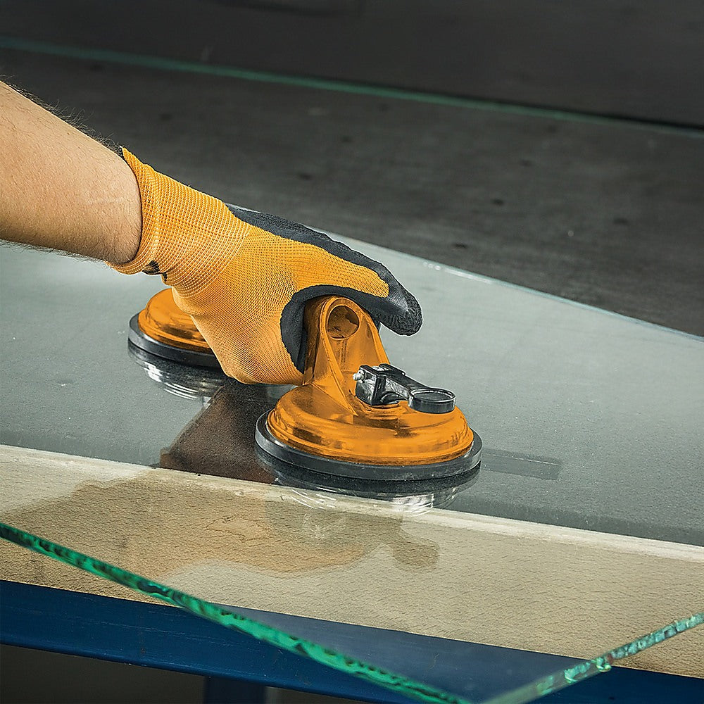 2x 100kg Aluminum Alloy Double Locking Suction Cup Glazer Glass Sucker Lifter