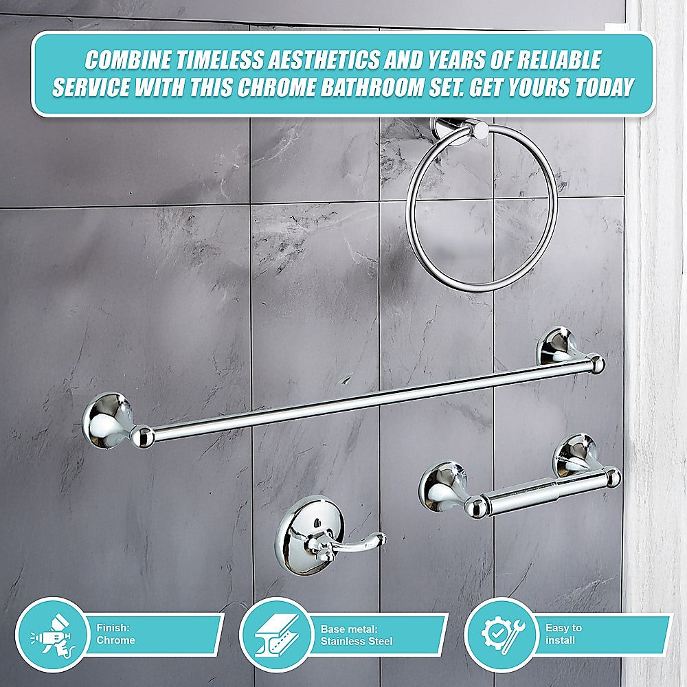 4 Piece Towel Bar Set Bath Accessories Bathroom Hardware