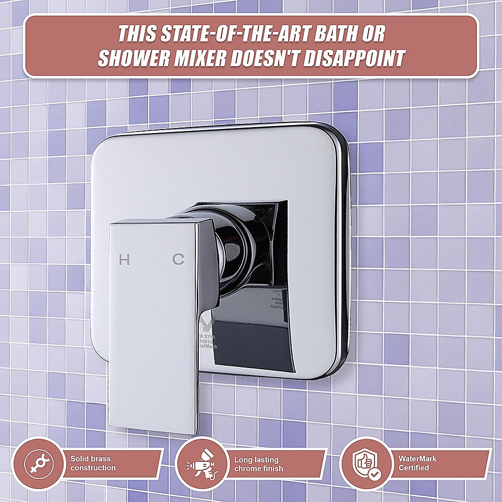 Shower Bath Mixer Tap Bathroom WATERMARK Approved - Chrome