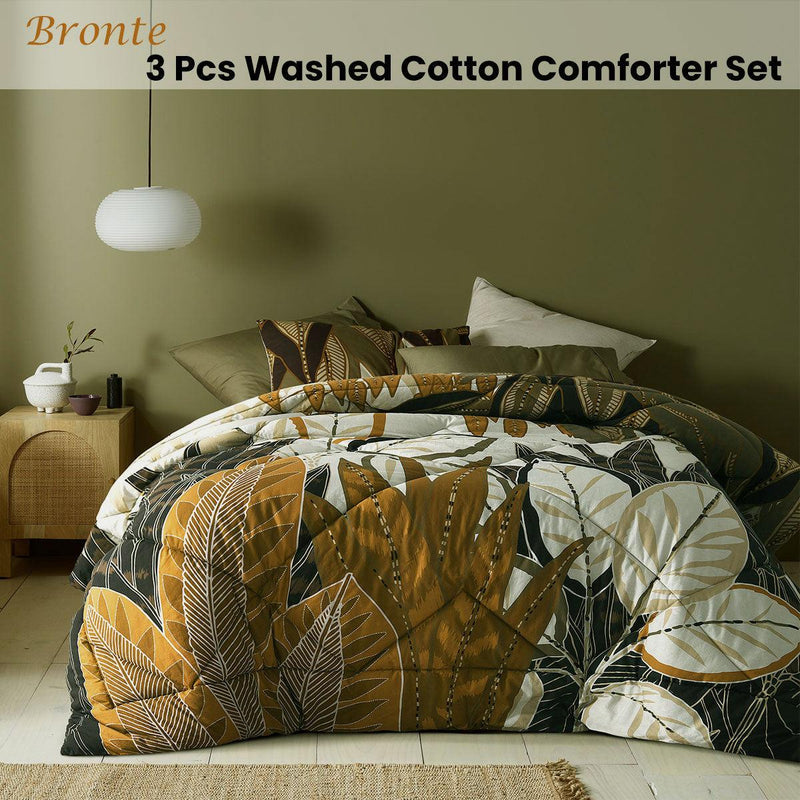 Accessorize Bronte Washed Cotton Printed 3 Piece Comforter Set King - John Cootes