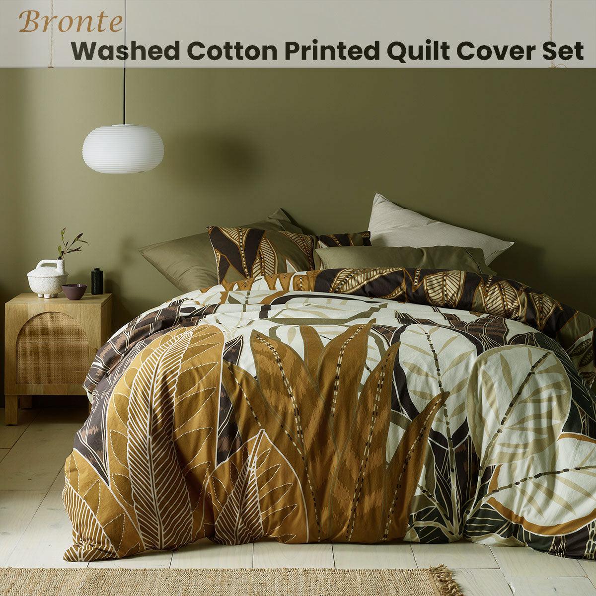 Accessorize Bronte Washed Cotton Printed Quilt Cover Set King - John Cootes