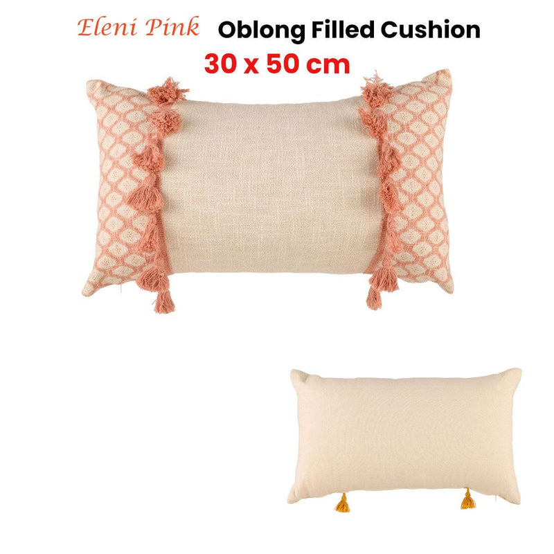 Accessorize Eleni Pink Rectangular Filled Cushion 30cm x 50cm - John Cootes