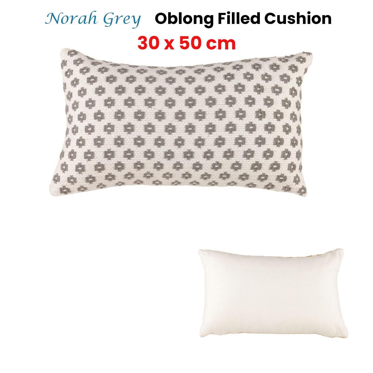 Accessorize Norah Grey Rectangular Filled Cushion 30cm x 50cm - John Cootes