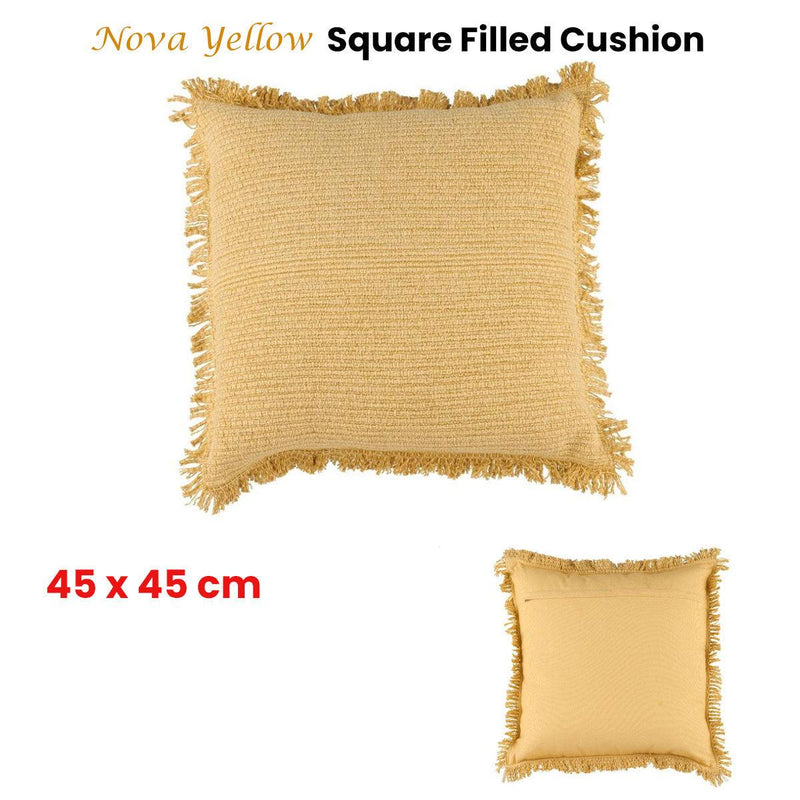 Accessorize Nova Yellow Square Filled Cushion 45cm x 45cm - John Cootes