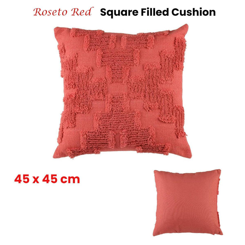 Accessorize Roseto Red Square Filled Cushion 45cm x 45cm - John Cootes