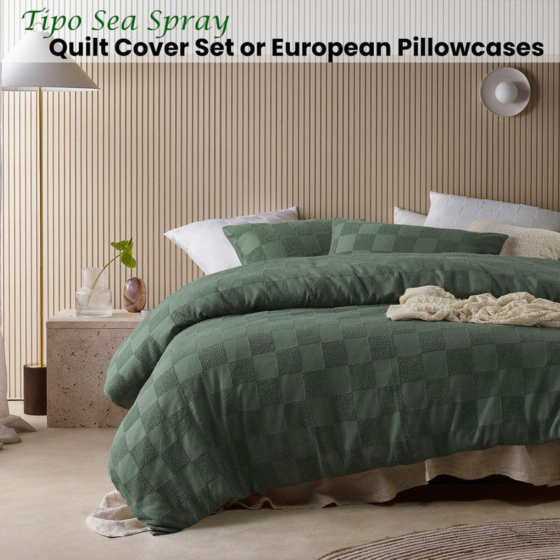 Accessorize Tipo Sea Spray Chenille Quilt Cover Set Double - John Cootes