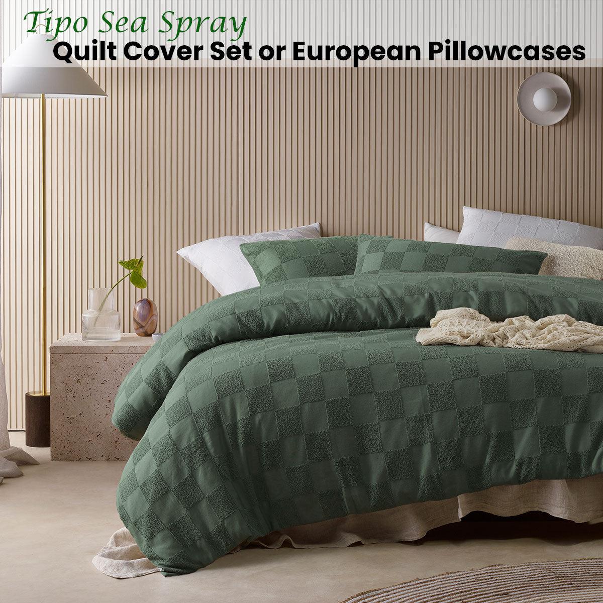 Accessorize Tipo Sea Spray Chenille Quilt Cover Set Single - John Cootes