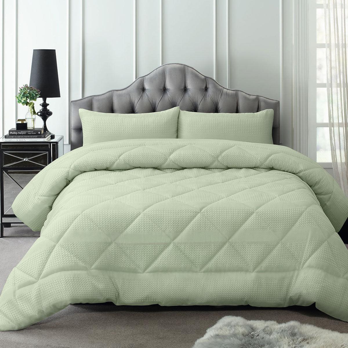 Accessorize Waffle 3 Piece Jacquard Comforter Set King - John Cootes