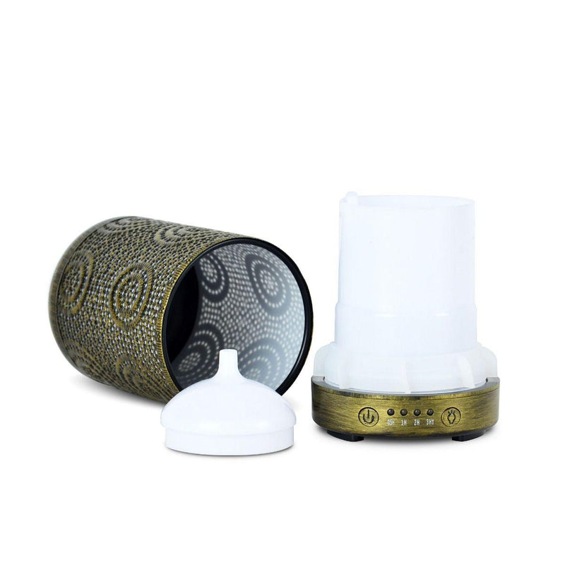 activiva 100ml Metal Essential Oil and Aroma Diffuser-Vintage Gold - John Cootes