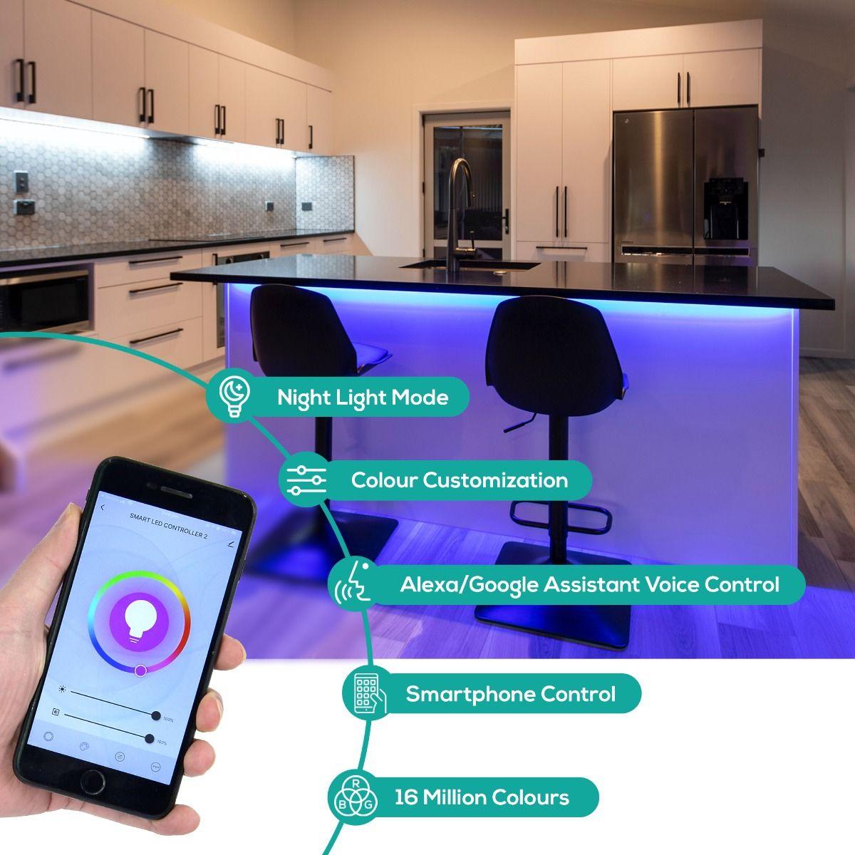 activiva 5m IP65 Smart RGB & Warm White LED Strip Lights - John Cootes