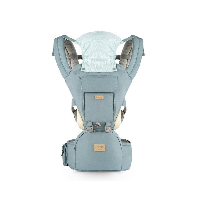 Adjustable Ergonomic Infant Baby Carrier With Hip Seat Stool Wrap Sling Backpack Lake Blue - John Cootes