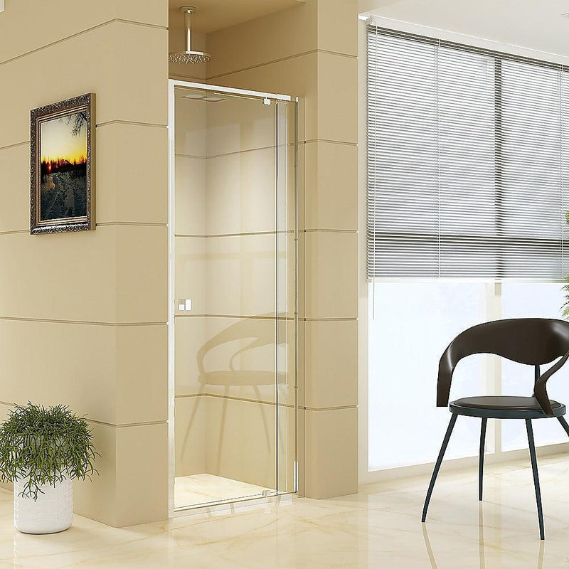 Adjustable Semi Frameless Shower Screen (74~82) x 195cm Australian Safety Glass - John Cootes