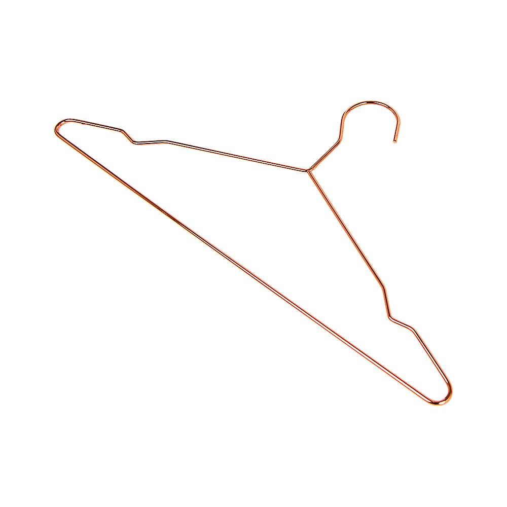 Adult 16.5" Rose Gold Shiny Metal Wire Coat Suit Top Clothes Hangers (30pc per set) - John Cootes