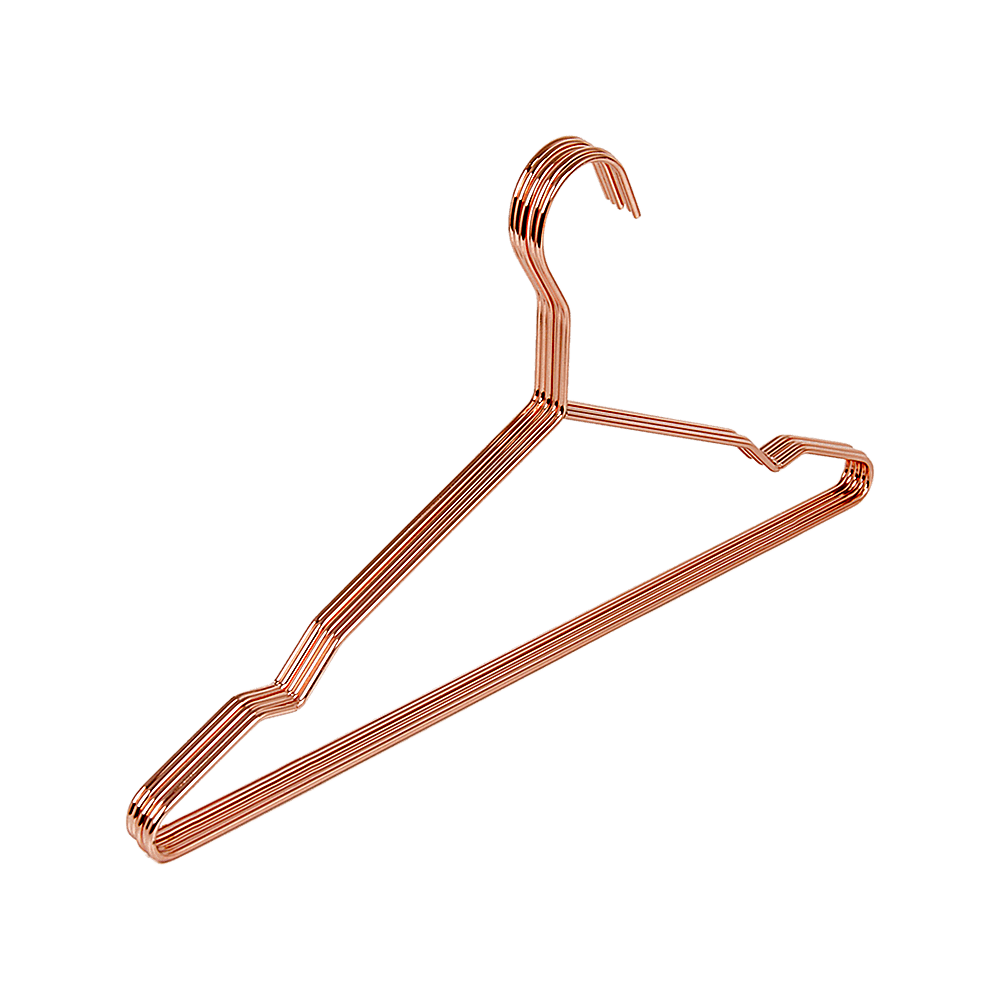 Adult 16.5" Rose Gold Shiny Metal Wire Coat Suit Top Clothes Hangers (30pc per set) - John Cootes