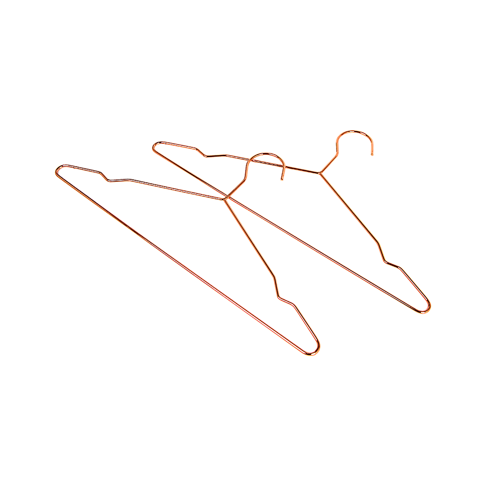 Adult 16.5" Rose Gold Shiny Metal Wire Coat Suit Top Clothes Hangers (30pc per set) - John Cootes