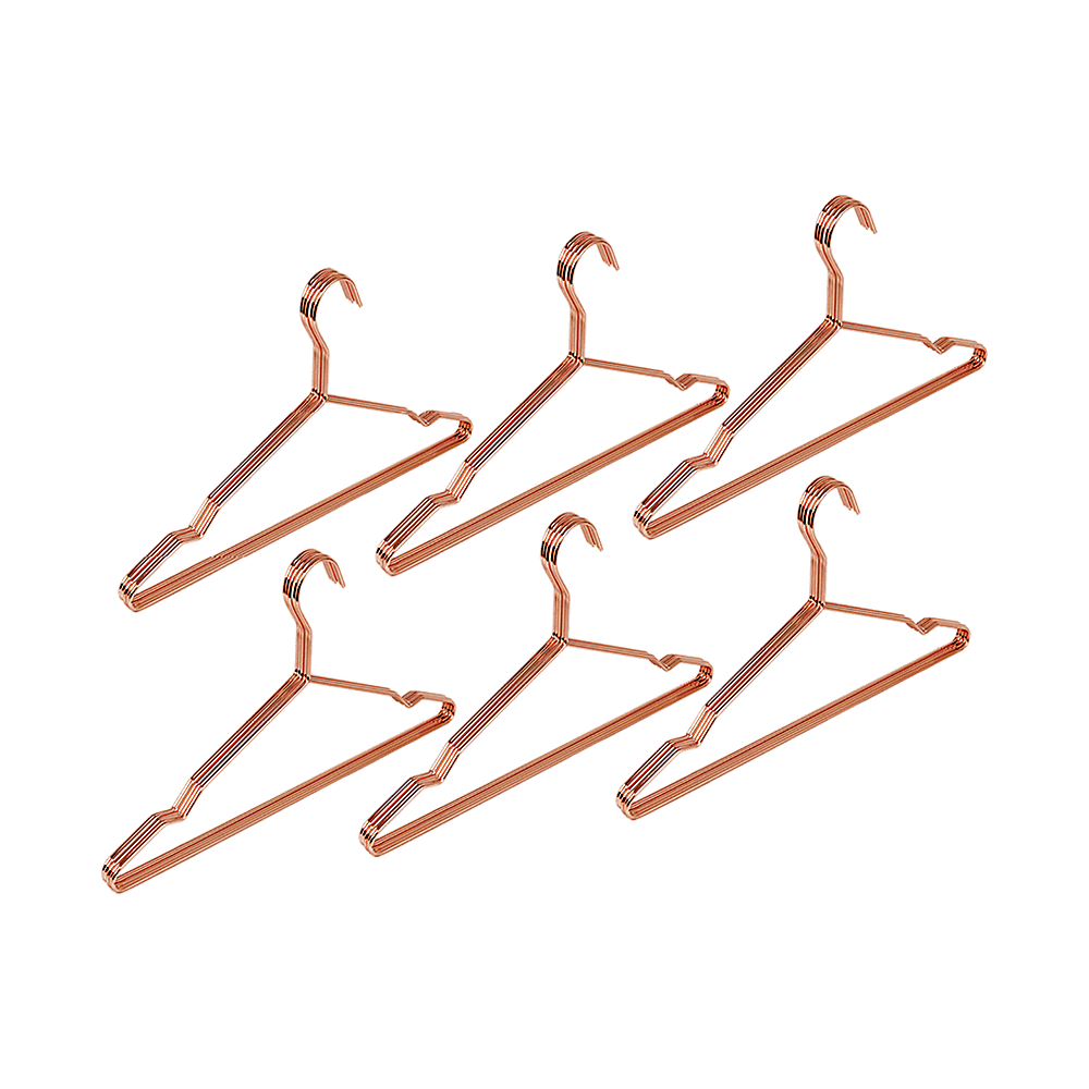 Adult 16.5" Rose Gold Shiny Metal Wire Coat Suit Top Clothes Hangers (60pc per set) - John Cootes