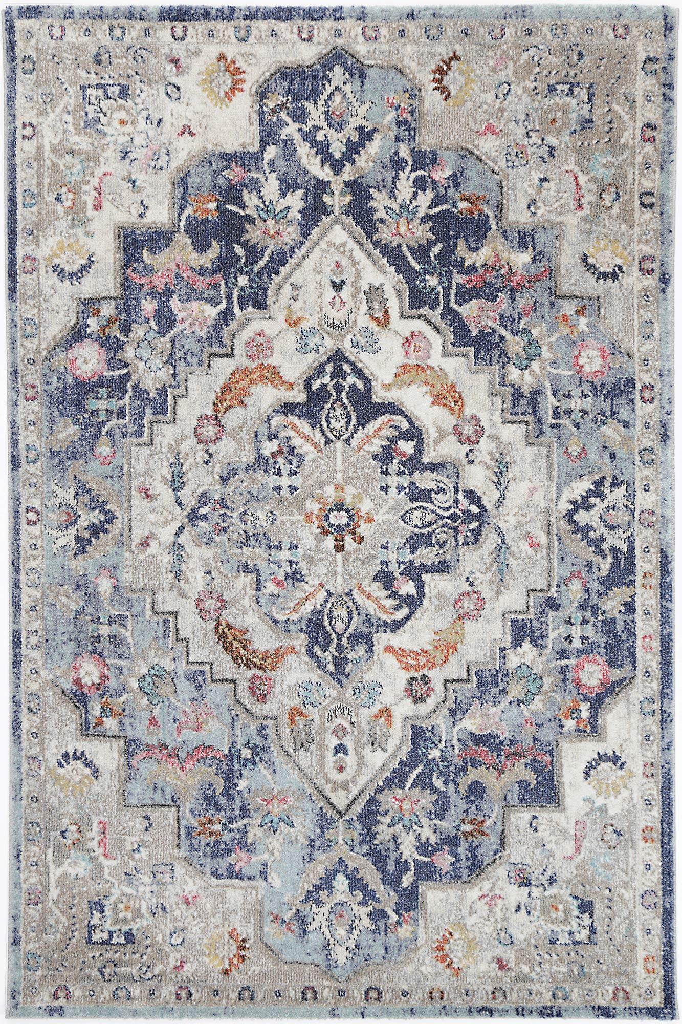 Alexander Transitional Navy Multi Rug 240x330 cm - John Cootes