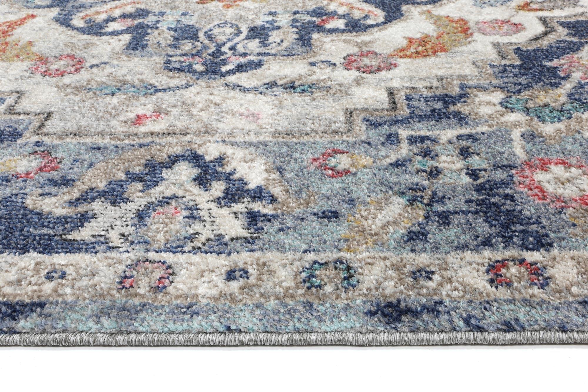 Alexander Transitional Navy Multi Rug 240x330 cm - John Cootes