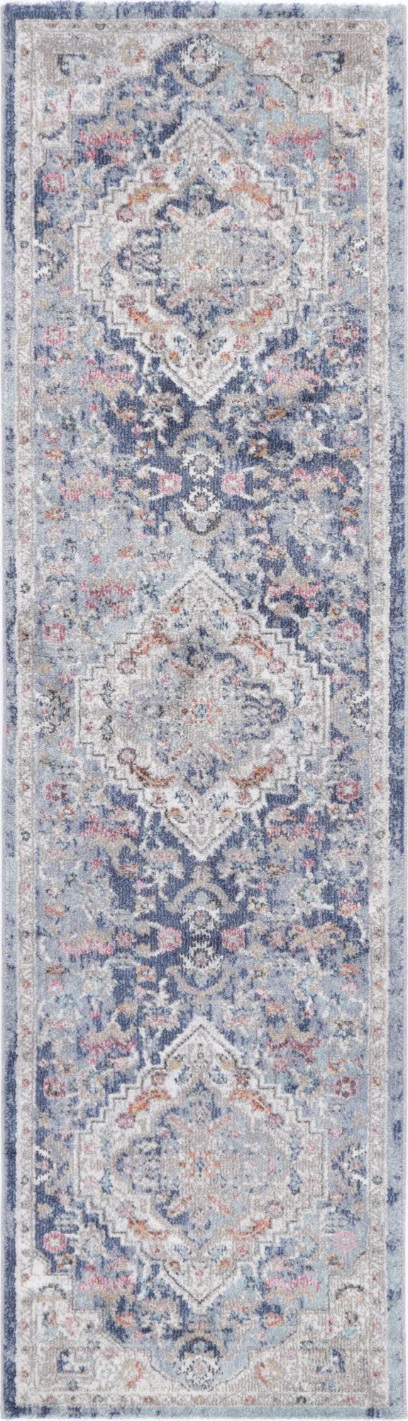 Alexander Transitional Navy Multi Rug 240x330 cm - John Cootes