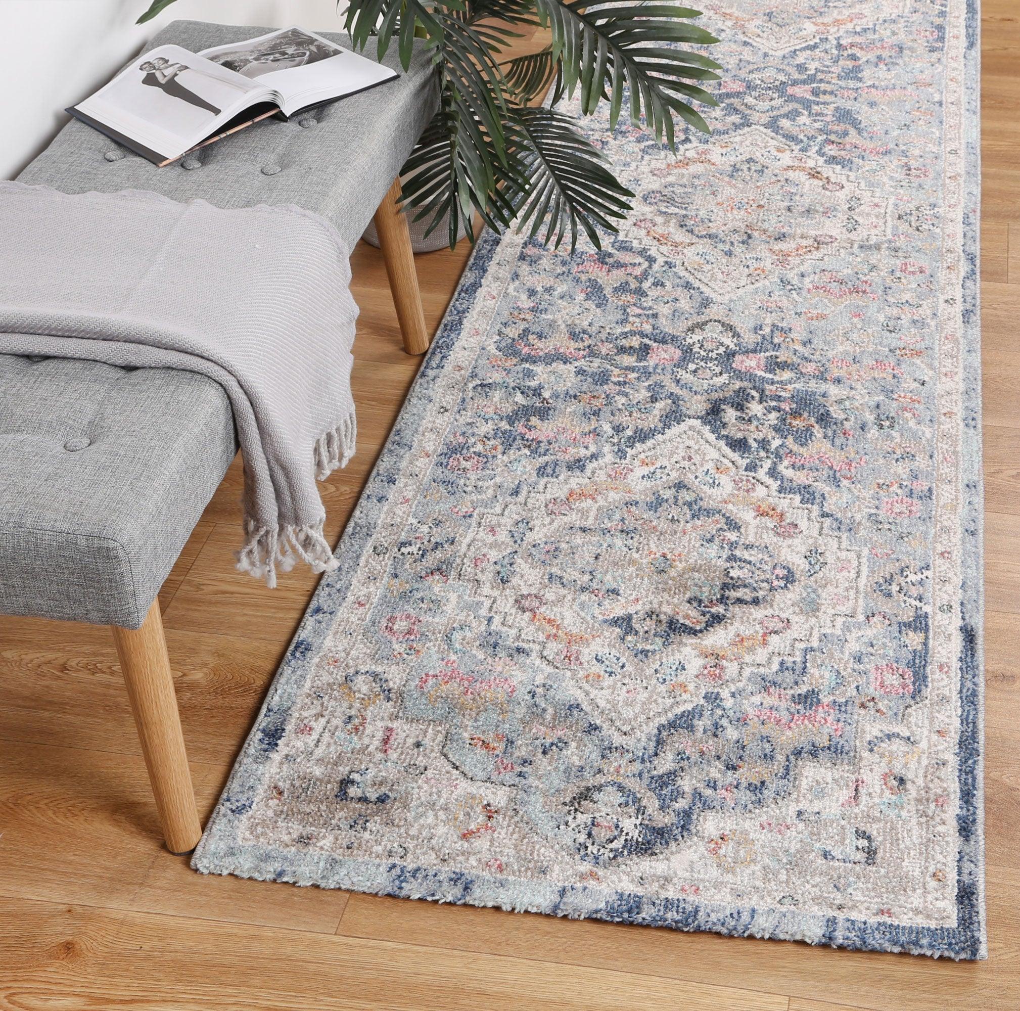 Alexander Transitional Navy Multi Rug 240x330 cm - John Cootes