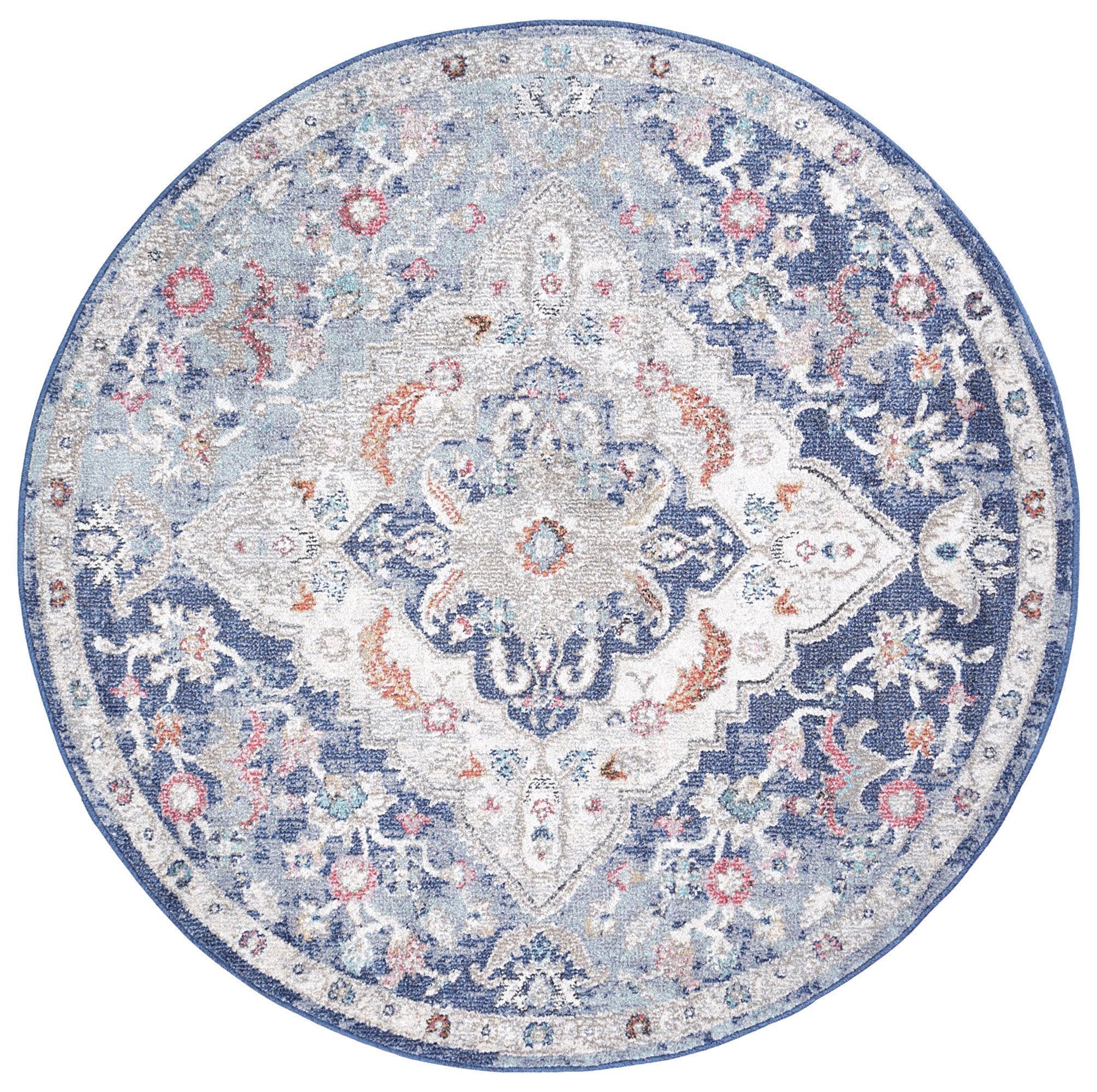 Alexander Transitional Navy Multi Rug 240x330 cm - John Cootes