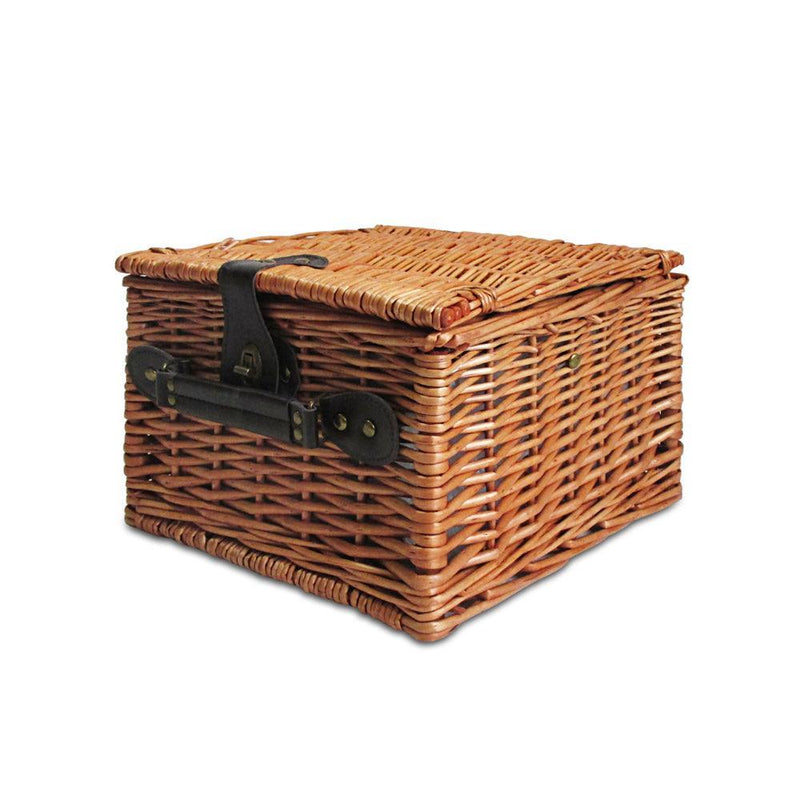 Alfresco 2 Person Picnic Basket Set Baskets Vintage Outdoor Insulated Blanket - John Cootes