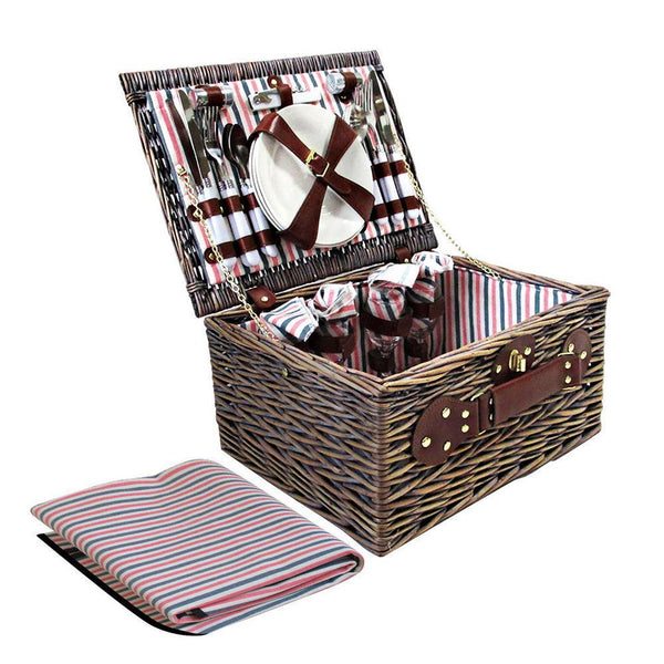 Alfresco 4 Person Picnic Basket Baskets Deluxe Outdoor Corporate Gift Blanket - John Cootes